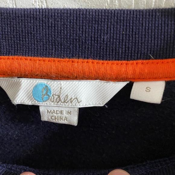 Boden Oh Yeah Navy Cheetah Crewneck Sweatshirt! Women Size Small - Picture 3 of 5